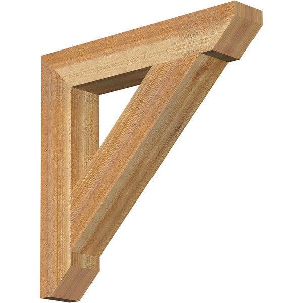 Ekena Millwork Traditional Slat Rough Sawn Bracket, Western Red Cedar, 4"W x 24"D x 24"H BKT04X24X24TRA06RWR - main